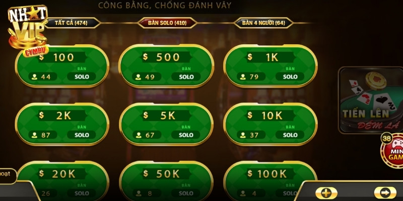 Bộ môn tiến lên sử dụng bộ bài tú lơ khơ bao gồm 52 lá