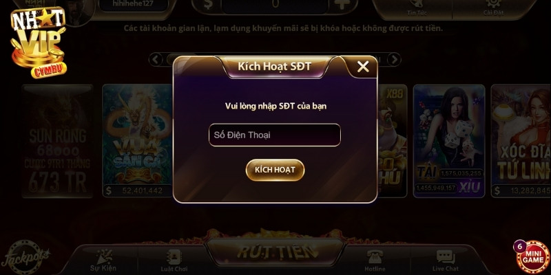 Hướng dẫn xác minh số điện thoại liên kết với tài khoản game bài